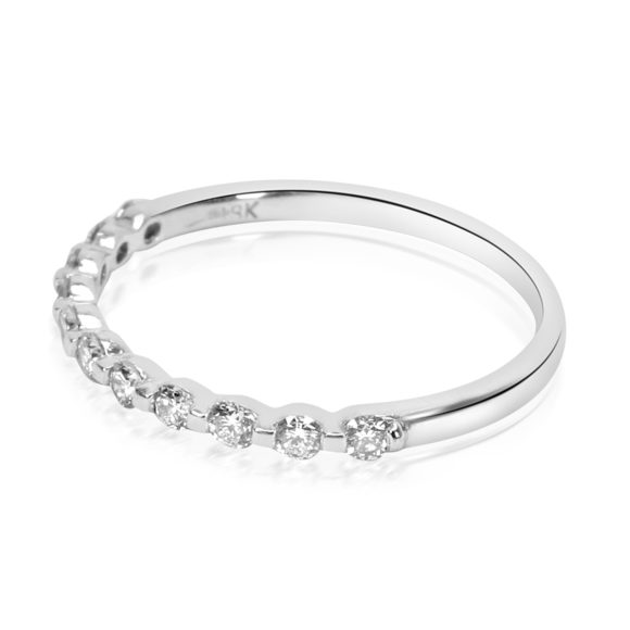 Verragio Single Prong Diamond Wedding Band in 18K White Gold - Picture 2 of 4